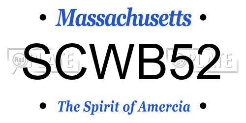 SCWB52 Massachusetts License Plate