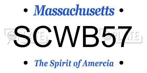 SCWB57 Massachusetts License Plate