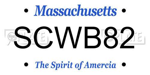 SCWB82 Massachusetts License Plate