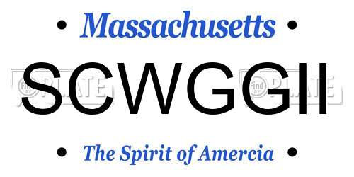 SCWGGII Massachusetts License Plate