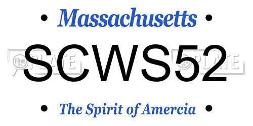 SCWS52 Massachusetts License Plate