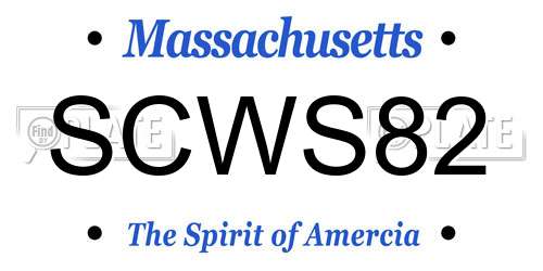 SCWS82 Massachusetts License Plate