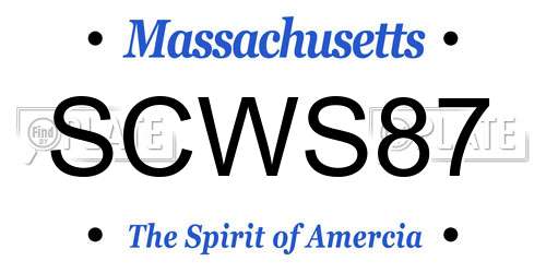 SCWS87 Massachusetts License Plate