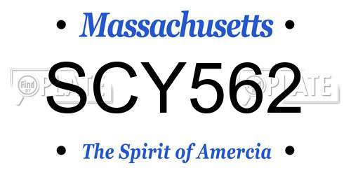 SCY562 Massachusetts License Plate