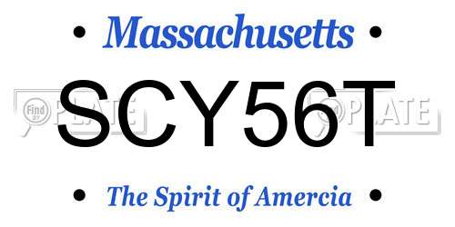 SCY56T Massachusetts License Plate