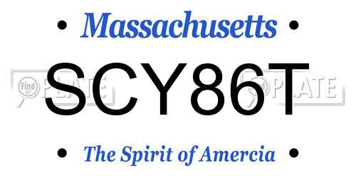SCY86T Massachusetts License Plate