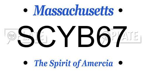 SCYB67 Massachusetts License Plate