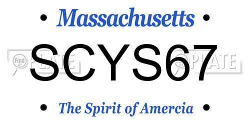 SCYS67 Massachusetts License Plate