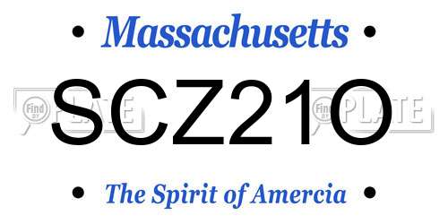 SCZ21O Massachusetts License Plate