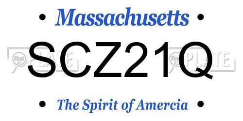 SCZ21Q Massachusetts License Plate