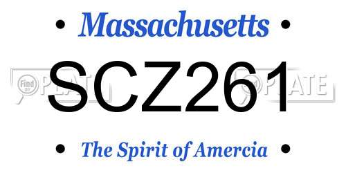 SCZ261 Massachusetts License Plate