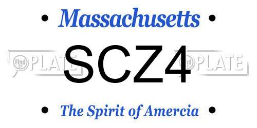 SCZ4 Massachusetts License Plate