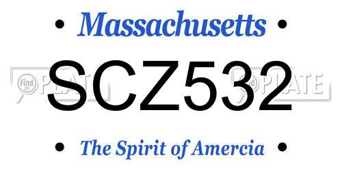 SCZ532 Massachusetts License Plate