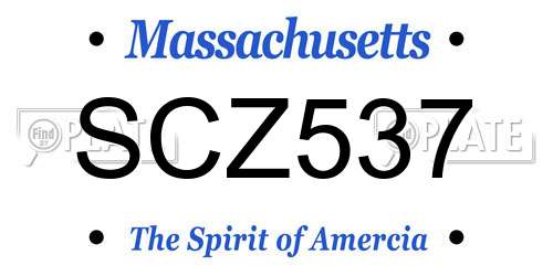 SCZ537 Massachusetts License Plate