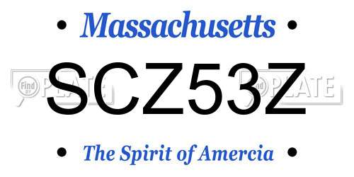SCZ53Z Massachusetts License Plate
