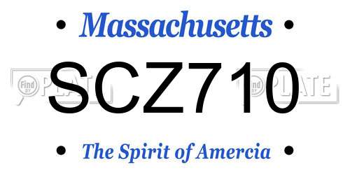 SCZ710 Massachusetts License Plate