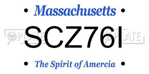 SCZ76I Massachusetts License Plate