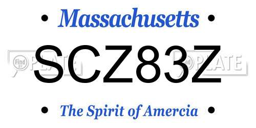 SCZ83Z Massachusetts License Plate