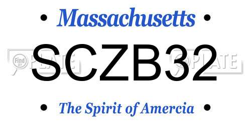 SCZB32 Massachusetts License Plate