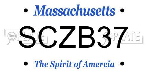 SCZB37 Massachusetts License Plate