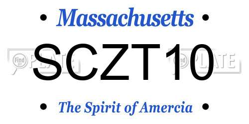 SCZT10 Massachusetts License Plate