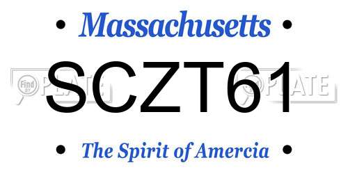 SCZT61 Massachusetts License Plate