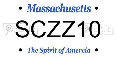 SCZZ10 Massachusetts License Plate