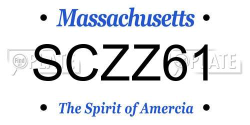 SCZZ61 Massachusetts License Plate