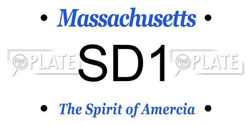 SD1 Massachusetts License Plate