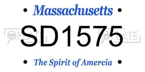 SD1575 Massachusetts License Plate