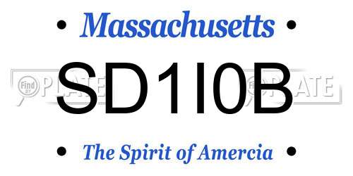 SD1I0B Massachusetts License Plate