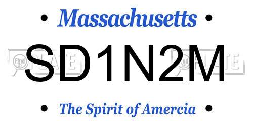 SD1N2M Massachusetts License Plate