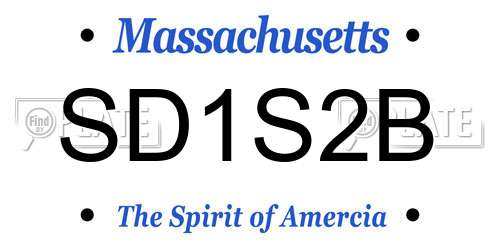 SD1S2B Massachusetts License Plate