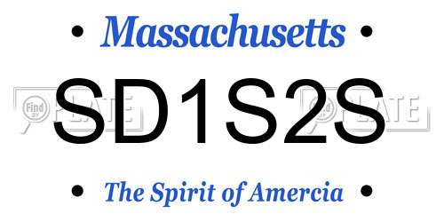 SD1S2S Massachusetts License Plate