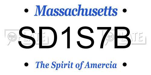 SD1S7B Massachusetts License Plate