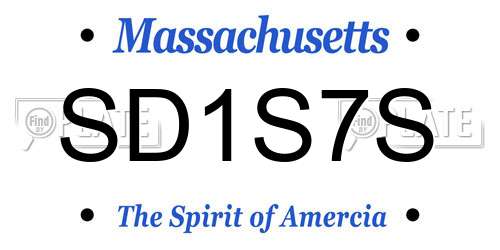 SD1S7S Massachusetts License Plate