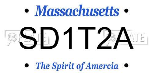 SD1T2A Massachusetts License Plate