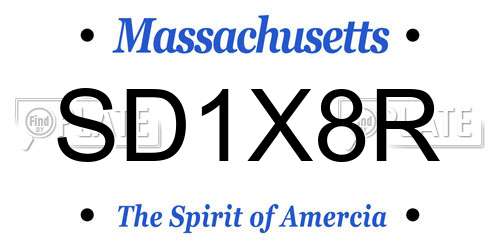 SD1X8R Massachusetts License Plate