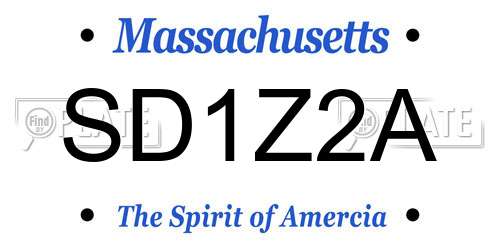 SD1Z2A Massachusetts License Plate