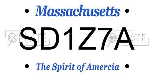 SD1Z7A Massachusetts License Plate