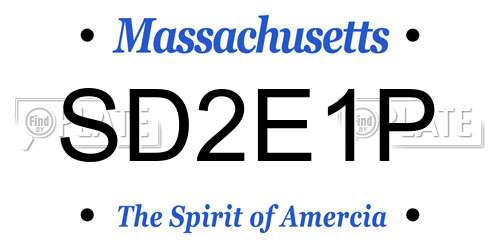 SD2E1P Massachusetts License Plate