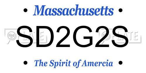 SD2G2S Massachusetts License Plate