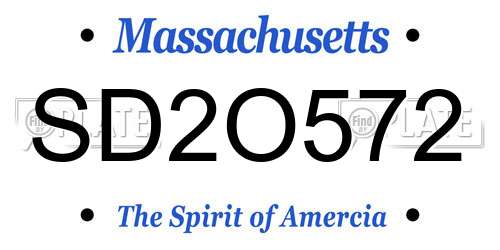 SD2O572 Massachusetts License Plate