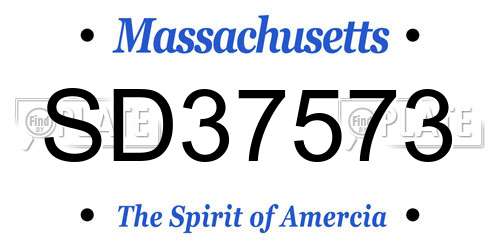 SD37573 Massachusetts License Plate