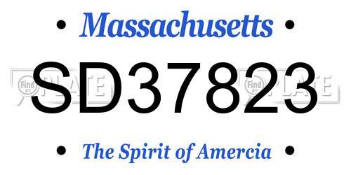 SD37823 Massachusetts License Plate