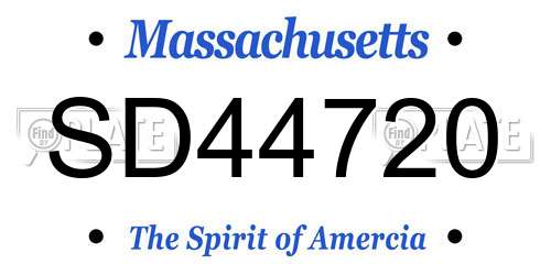 SD44720 Massachusetts License Plate
