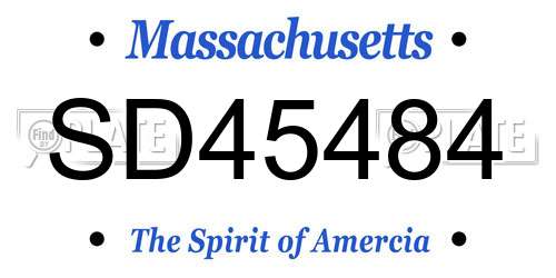 SD45484 Massachusetts License Plate