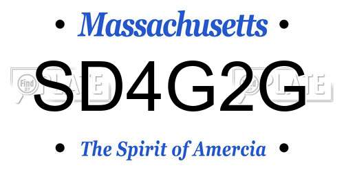 SD4G2G Massachusetts License Plate