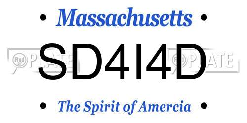 SD4I4D Massachusetts License Plate