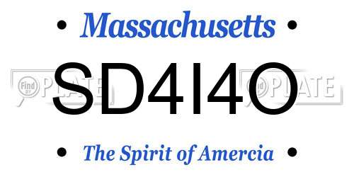 SD4I4O Massachusetts License Plate